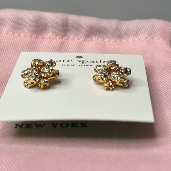 Kate spade bow bling earrings new with dust bag - Picture 3 of 4
